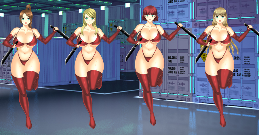 セクシーなヘルヘブンの女戦闘員4人